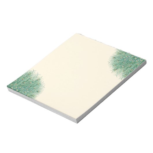 Hübsche Pfauenfeathers Notizblock (Rotiert)