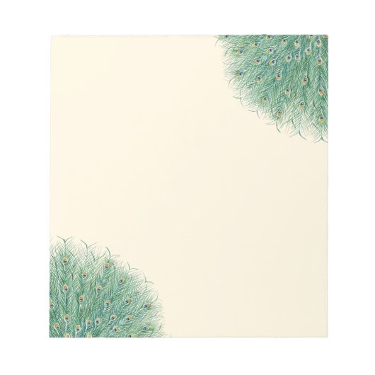 Hübsche Pfauenfeathers Notizblock (Vorderseite)