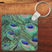 Hübsche Pfauenfeathers Schlüsselanhänger (Rückseite)