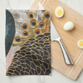 Hübsche Pfauengoldene Weihnachten Geschirrtuch (Viertel Falte)