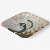 Hübsche Pfauengoldene Weihnachten Pappteller (Gewinkelt)