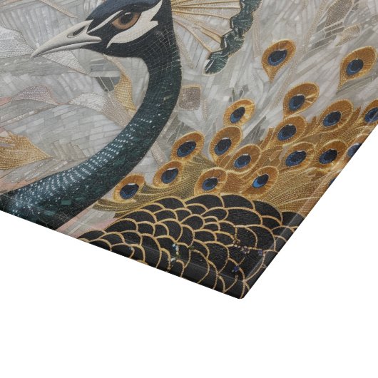 Hübsche Pfauengoldene Weihnachten Schneidebrett (Ecke)