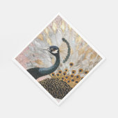 Hübsche Pfauengoldene Weihnachten Serviette (Ecke)