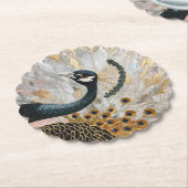 Hübsche Pfauengoldene Weihnachten Untersetzer (angewinkelt)