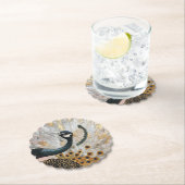 Hübsche Pfauengoldene Weihnachten Untersetzer (Vor Ort)