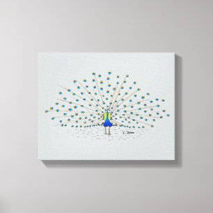 Hübsche Pfauenmalerei dekorativ gezogene Leinwand