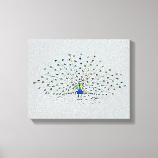 Hübsche Pfauenmalerei dekorativ gezogene Leinwand (Vorderseite)