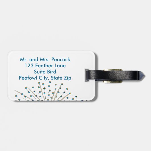 Hübsche Pfauenmalerei mit benutzerdefinierten Gepä Gepäckanhänger (Rückseite horizontal)