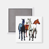 Hübsche Pferde Stehend groß Magnet (Vorderseite/Rückseite)