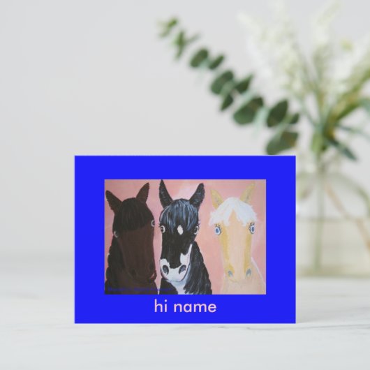 Hübsche Pferdekarten Anpassen Postkarte (Stehend Vorderseite)