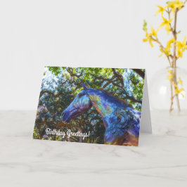 Hübsche Pferdestatue im Park Geburtstagskarte Karte