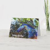 Hübsche Pferdestatue im Park Geburtstagskarte Karte (Vorderseite)