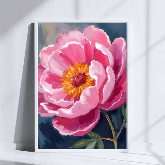 Hübsche Pfingstrose | Blumenmalerei Aquarell Poster