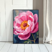 Hübsche Pfingstrose | Blumenmalerei Aquarell Poster