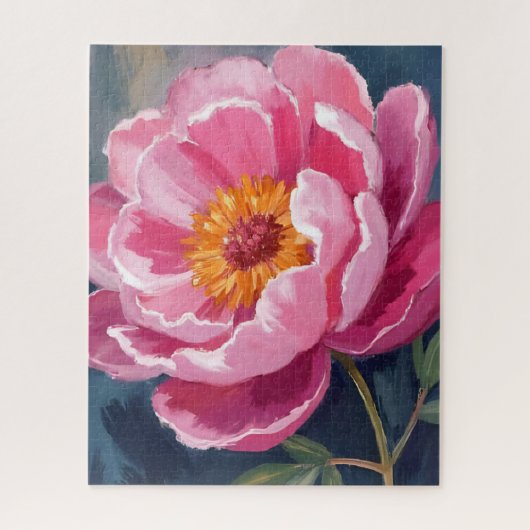 Hübsche Pfingstrose | Blumenmalerei Aquarell Puzzle (Vertikal)