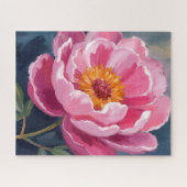 Hübsche Pfingstrose | Blumenmalerei Aquarell Puzzle (Horizontal)