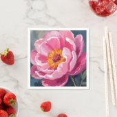 Hübsche Pfingstrose | Blumenmalerei Aquarell Serviette (Beispiel)