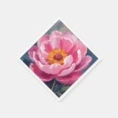 Hübsche Pfingstrose | Blumenmalerei Aquarell Serviette (Ecke)