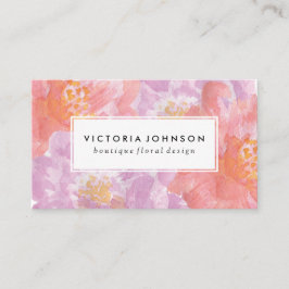 Hübsche Pfingstrosen| Watercolor-Blumen Visitenkarte