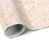 Hübsche Pfirsich-Attrappen-Glitter-Brautparty Geschenkpapier (Rolleneckpunkt)