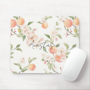Hübsche Pfirsich Blumen Mousepad