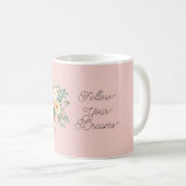Hübsche Pfirsich-Rosa-Blumen-Schleife   Kaffeetasse (VorderseiteRechts)