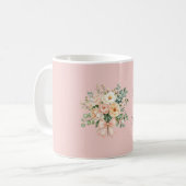 Hübsche Pfirsich-Rosa-Blumen-Schleife   Kaffeetasse (Vorderseite Links)