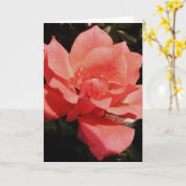 Hübsche Pfirsich-Rosa-Rose mit Blumen Karte (Gelbe Blume)