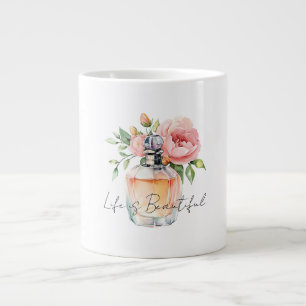Hübsche Pfirsich-Rosen-Duftflasche Jumbo-Tasse