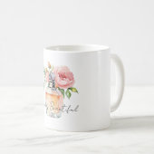 Hübsche Pfirsich-Rosen-Duftflasche Kaffeetasse (VorderseiteRechts)