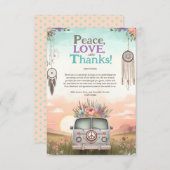 Hübsche Pfirsich und Blue Peace, Liebe und Babydus Dankeskarte (Vorne/Hinten)