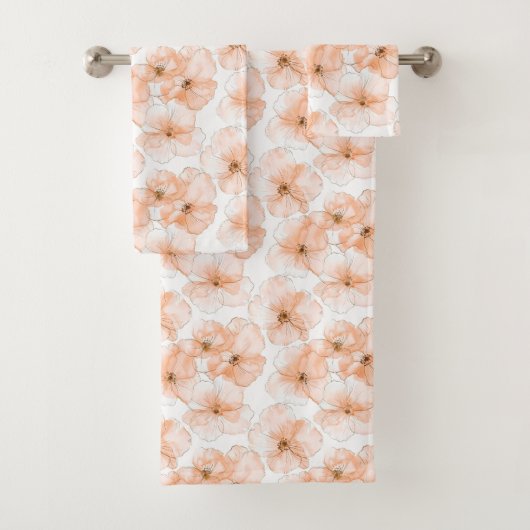 Hübsche Pfirsichblüten Badhandtuch Set (Insitu)