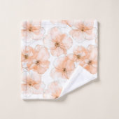 Hübsche Pfirsichblüten Badhandtuch Set (Waschlappen)