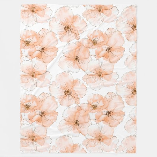 Hübsche Pfirsichblüten Fleecedecke (Vorderseite)