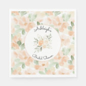 Hübsche Pfirsichblüten-Junggesellinnenabschied Serviette (Vorderseite)