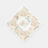 Hübsche Pfirsichblüten-Junggesellinnenabschied Serviette (Ecke)