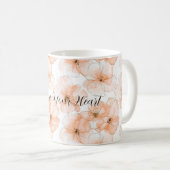 Hübsche Pfirsichblüten Kaffeetasse (VorderseiteRechts)