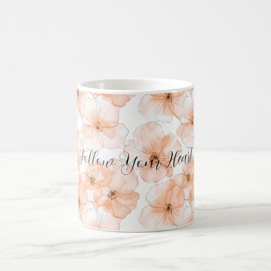 Hübsche Pfirsichblüten Kaffeetasse (Mittel)