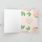 Hübsche Pfirsichblütenfarbe Blumenfarbe Geburtstag Einladung (Innenseite)