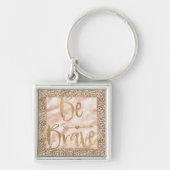 Hübsche Pfirsichbraun Leopardrucke mutig Schlüsselanhänger (Vorne)