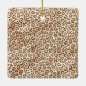 Hübsche Pfirsichbraune Leopardrucke mutig sein Keramikornament (Rückseite)
