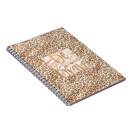 Hübsche Pfirsichbraune Leopardrucke mutig sein Notizblock (Rechte Seite)