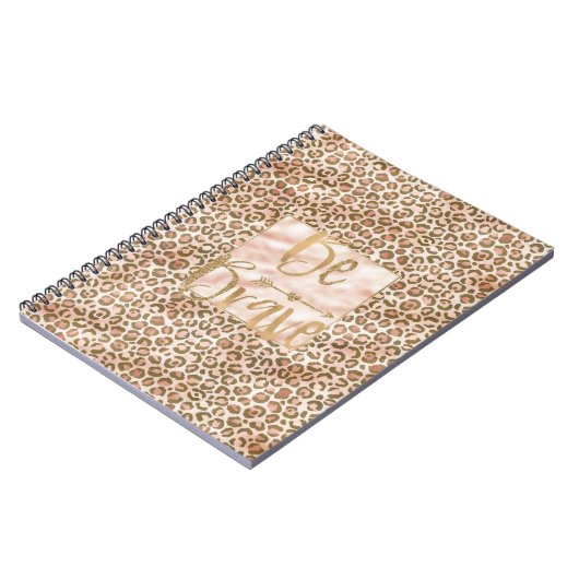 Hübsche Pfirsichbraune Leopardrucke mutig sein Notizblock (Linke Seite)