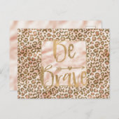 Hübsche Pfirsichbraune Leopardrucke mutig sein Postkarte (Vorne/Hinten)
