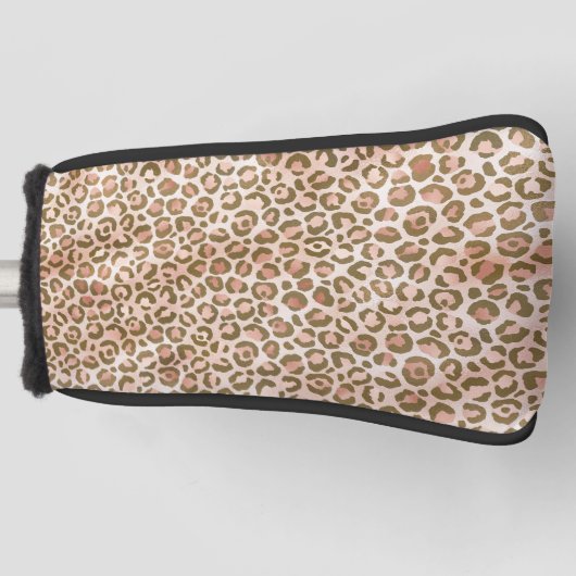 Hübsche Pfirsichbrauner Leoparden Golf Headcover (Vorderseite)