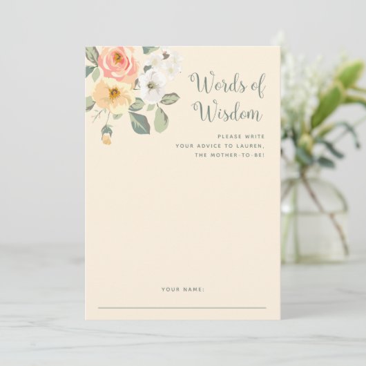 Hübsche Pfirsiche | Babyduschratenkarte Hinweiskarte (Stehend Vorderseite)