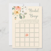 Hübsche Pfirsiche | Brautparty Bingo Game Einladung (Vorderseite)