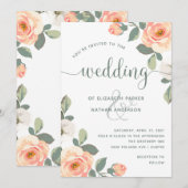 Hübsche Pfirsiche | Hochzeit Einladung (Vorne/Hinten)