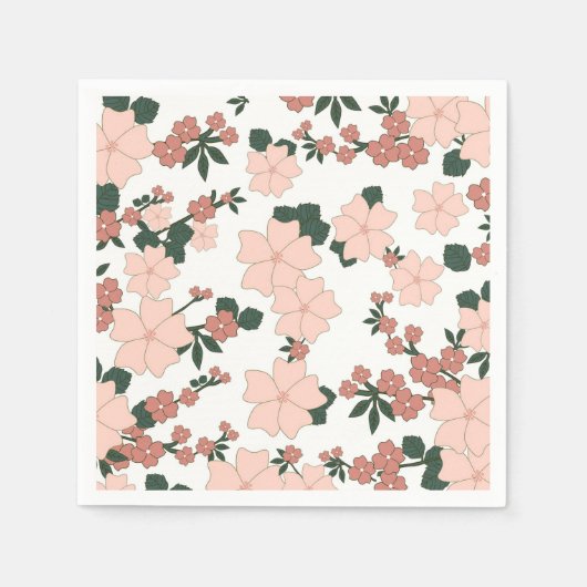 Hübsche Pfirsiche Serviette (Vorderseite)