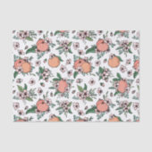 Hübsche Pfirsiche und Pfirsichblütenmuster Seidenpapier (Vorderseite)